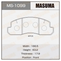 Колодки тормозные дисковые MASUMA MS-1099 1422881673 4560116001099 YT 1M5LR