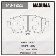 Колодки тормозные дисковые MASUMA MS-1228 Toyota Crown (S170) 11 Седан 4.0 4WD 280 л.с. 1999 – 2004 RN8 QC 4560116720644