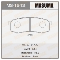 Колодки тормозные дисковые MASUMA BUAK4 1 Lexus GX (J150) 2 Внедорожник 4.6 460 4WD 306 л.с. 2010 – наст. время 4560116720736 MS-1243