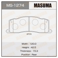 Колодки тормозные дисковые MASUMA MS-1274 1420577031 4560116001274 47 LUW7