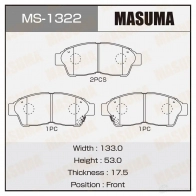 Колодки тормозные дисковые MASUMA MS-1322 X R7H4 4560116721061 1420577032