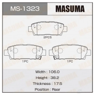 Колодки тормозные дисковые MASUMA BP 5F6 MS-1323 1420577038 4560116001323