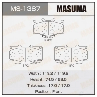 Колодки тормозные дисковые MASUMA 4560116721474 MS-1387 DUPG KBQ 1420576981