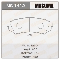 Колодки тормозные дисковые MASUMA 4560116001412 1420576941 MS-1412 L D46B