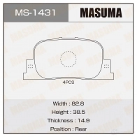Колодки тормозные дисковые MASUMA H1BPY 2 1420577043 MS-1431 4560116721795