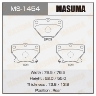 Колодки тормозные дисковые MASUMA 1420576945 4560116001454 MS-1454 W6Z0 FB
