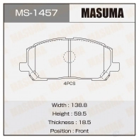 Колодки тормозные дисковые MASUMA 4560116722549 MS-1457 QDD8O K4 1420577079