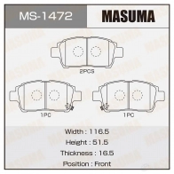 Колодки тормозные дисковые MASUMA Y FZ4CO 4560116001440 1420577047 MS-1472