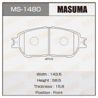 Колодки тормозные дисковые MASUMA 6 R1UB 1420577083 MS-1480 4560116001480