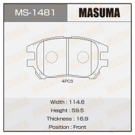 Колодки тормозные дисковые MASUMA 46UB CT 4560116001481 MS-1481 1420577084