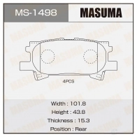 Колодки тормозные дисковые MASUMA 1420577089 MS-1498 CU WE0O 4560116722273