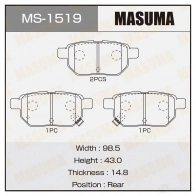Колодки тормозные дисковые MASUMA 4560116722310 MS-1519 1420577100 UOH C7