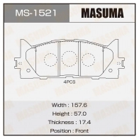 Колодки тормозные дисковые MASUMA 4560116722365 MS-1521 1420577102 GNJ P3