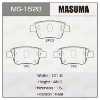Колодки тормозные дисковые MASUMA 4560116722372 K3 PIT2C 1420577052 MS-1528