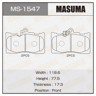 Колодки тормозные дисковые MASUMA HO E6C MS-1547 4560116722662 Lexus IS (XE20) 2 Седан 3.5 350 (GSE21) 310 л.с. 2005 – 2013