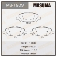 Колодки тормозные дисковые MASUMA 1422881648 4560116723270 MS-1903 O5S MXQ3
