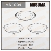 Колодки тормозные дисковые MASUMA 1422881647 MS-1904 S PQOX 4560116723942