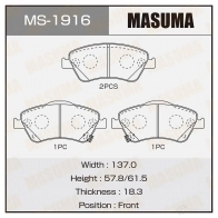 Колодки тормозные дисковые MASUMA 4560116470617 C 877YYP MS-1916 1422881632