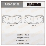 Колодки тормозные дисковые MASUMA 4560116723997 MS-1919 1422881630 Q G4H8P