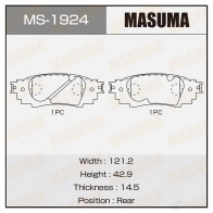 Колодки тормозные дисковые MASUMA G 6WB5 MS-1924 4560116470594 1422881629