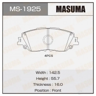 Колодки тормозные дисковые MASUMA BDB DLNO MS-1925 1439698651
