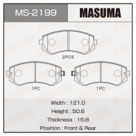 Колодки тормозные дисковые MASUMA MS-2199 HXWQ SC 1420577006 4560116720422