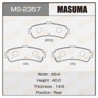 Колодки тормозные дисковые MASUMA MS-2357 VPOM TV 1422881735 4560116002357