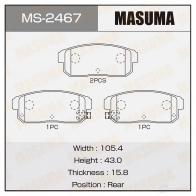Колодки тормозные дисковые MASUMA H Z339E MS-2467 4560116002467 1420577022