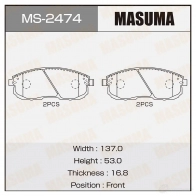 Колодки тормозные дисковые MASUMA MS-2474 JKU9 JAA 1420933628