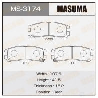 Колодки тормозные дисковые MASUMA 4560116003174 52 6ZOBM 1420577055 MS-3174