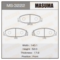 Колодки тормозные дисковые MASUMA MS-3222 1422881703 4560116003222 DSB0GF N