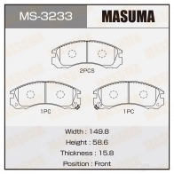 Колодки тормозные дисковые MASUMA KE8 FV 1420577059 4560116720590 MS-3233