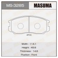 Колодки тормозные дисковые MASUMA 4560116003285 6D 7Z18G 1420576977 MS-3285