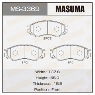Колодки тормозные дисковые MASUMA 4560116003369 9 ID8H9V 1420937810 MS-3369