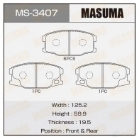 Колодки тормозные дисковые MASUMA MS-3407 1422881593 Y KQE3 4560116003407
