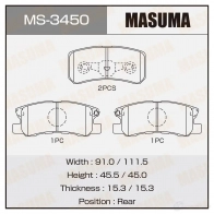Колодки тормозные дисковые MASUMA MS-3450 4560116003450 4W AP42 1420577362