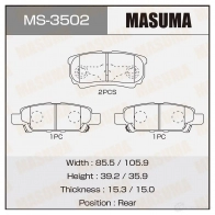 Колодки тормозные дисковые MASUMA 2300384330013 FDGA JLR 1420577085 MS-3502