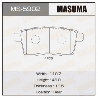 Колодки тормозные дисковые MASUMA 4560116723294 JE7C CA7 1420577019 MS-5902