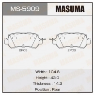 Колодки тормозные дисковые MASUMA MS-5909 F K9II 4560116723317 1420936924