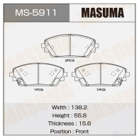 Колодки тормозные дисковые MASUMA MS-5911 A4Z7P UE 1439698653