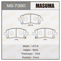 Колодки тормозные дисковые MASUMA MS-7390 XN EHVM 1420577072 4560116007390