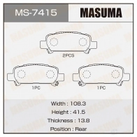 Колодки тормозные дисковые MASUMA 4560116007415 1420577075 TOZ 6OSL MS-7415