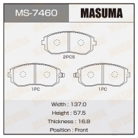 Колодки тормозные дисковые MASUMA MS-7460 1420577049 2C4 70 4560116722105