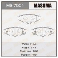Колодки тормозные дисковые MASUMA MS-7501 1420577094 UDJZB 0 4560116722570