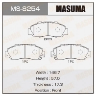 Колодки тормозные дисковые MASUMA 4560116720866 3CH WO 1420576989 MS-8254