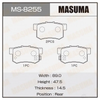 Колодки тормозные дисковые MASUMA MS-8255 3E8X PBM 4560116008255 1420576992