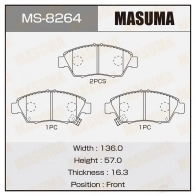 Колодки тормозные дисковые MASUMA MS-8264 1420576988 4560116008264 I5IO D