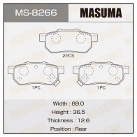 Колодки тормозные дисковые MASUMA CX O8MG 4560116008266 MS-8266 1420576993