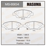 Колодки тормозные дисковые MASUMA MS-8904 10QFD DY 1420576966 4560116723096