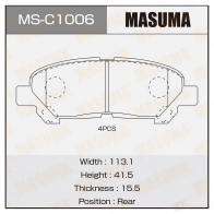 Колодки тормозные дисковые MASUMA 6S1 HWN MS-C1006 1420939644 4560116723126